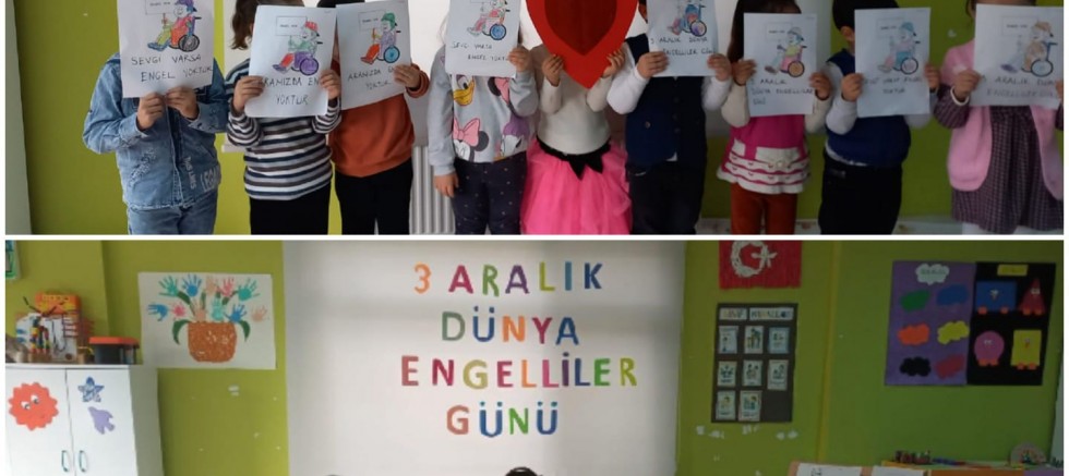 Okul öncesi çocuklardan dünya engelliler günü etkinliği