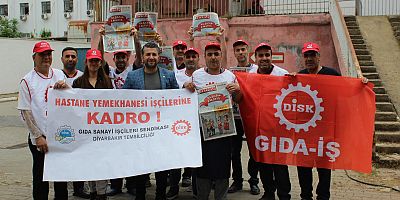 DİYARBAKIR’DA YEMEKHANE İŞÇİLERİ 1 MAYIS'I KUTLADI: ‘KADRO HAKKIMIZI İSTİYORUZ’