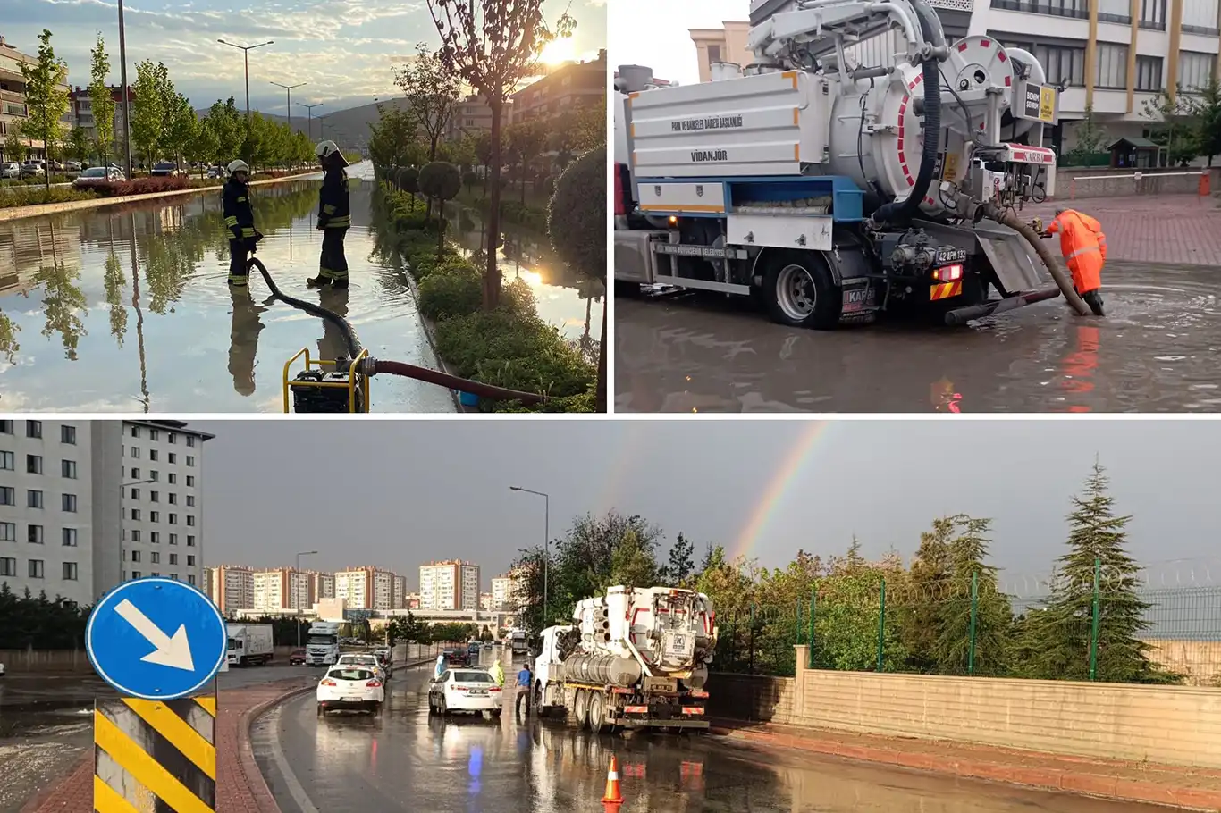 Konya'da sağanak su baskınlarına neden oldu