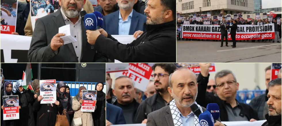Ankara’da ABD Büyükelçiliği önünde Gazze için protesto: “BMGK’nın Gazze Kararına İtiraz Ediyoruz”