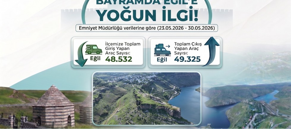 Bayramda Eğil’e Yoğun İlgi: Bir Haftada Yaklaşık 50 Bin Araç Girişi