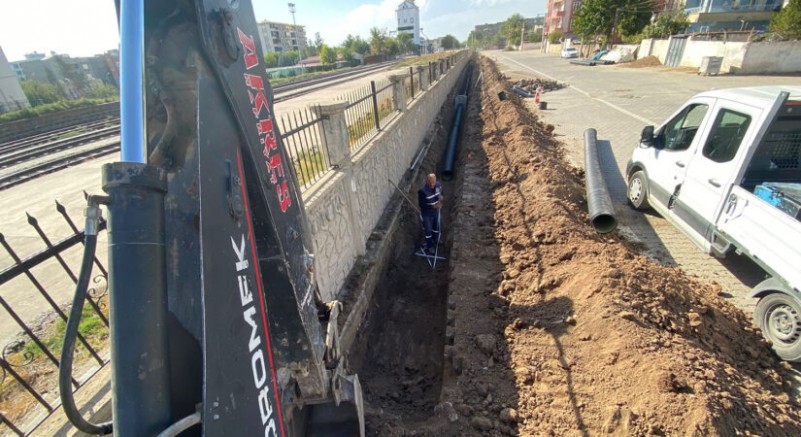 DİSKİ, Bismil Kurtuluş Mahallesi’nde yağmur suyu hattı döşedi