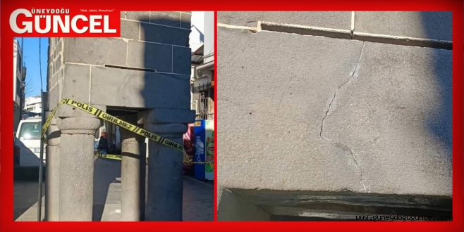 Diyarbakır'da 4 ayaklı minarede depremden etkilendi