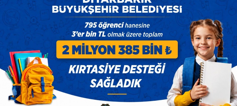 Diyarbakır’da 795 öğrenci hanesine kırtasiye desteği