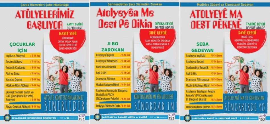 Diyarbakır’da Çocuklar İçin Atölye Zamanı