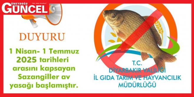 Diyarbakır’da İç Sularda Balık Avı Yasağı Başlıyor