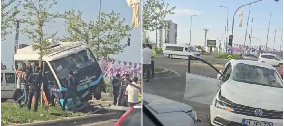 Diyarbakır'da yolcu minibüsü ile otomobil çarpıştı: 5 yaralı