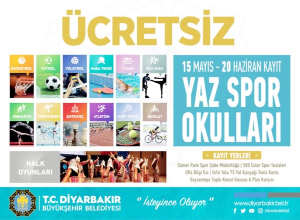 DİYARBAKIR’DA YAZ SPOR  OKULLARI KAYITLARI BAŞLADI