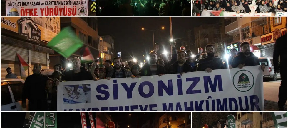 Gaziantep'te binler siyonist işgalcilerin idam kararına karşı yürüdü