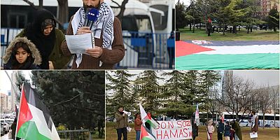 ABD Büyükelçiliği önünde Gazze nöbeti başlatıldı
