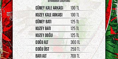 Amedspor – Ümraniyespor Maçının Bilet Fiyatları Açıklandı