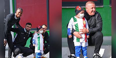 Amedsporlu futbolcular lösemili çocuğa  moral verdiler