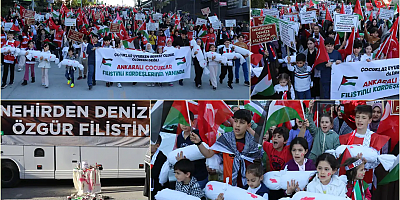 Ankara'da çocuklar Gazze için yürüdü