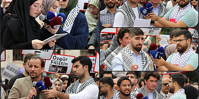 Ankara'daki üniversite öğrencileri 5 dilde 'Filistin Dayanışma Bildirisi' okudu
