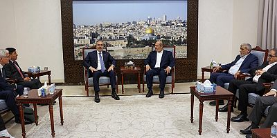 Bakan Fidan'dan HAMAS Siyasi Büro Üyesi Hayye'ye taziye ziyareti