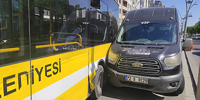 Batman'da belediye otobüsü ile minibüs çarpıştı
