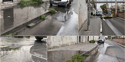 Batman'da patlayan su boruları nedeniyle tonlarca içme suyunun ziyan olması tepkilere yol açıyor