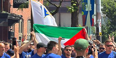 Bosnalı taraftarlardan Filistin’e destek gösterisi