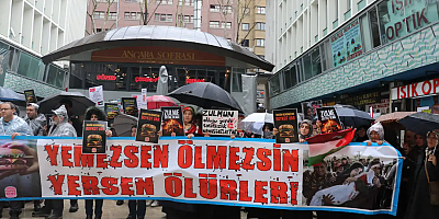Boykotlu işletme önünde Gazze protestosu: 