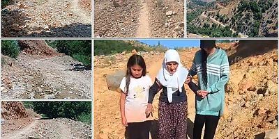 Bozuk yol nedeniyle kilometrelerce yürümek zorunda kalıyorlar