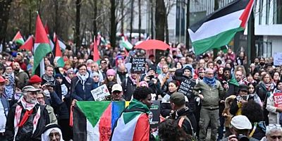 Brüksel'de binlerce kişi siyonist rejime karşı askeri yaptırım talep etti