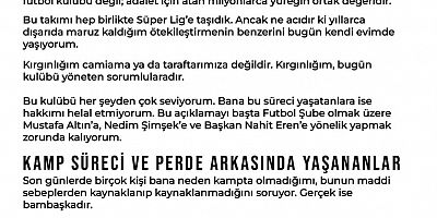Çekdar Orhan’dan Amedspor Yönetimine Sert Açıklama: “Kampa Götürülmeyeceğim Söylendi”