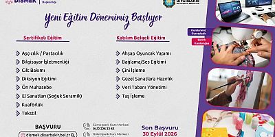 DİSMEK’te 14 branşta ücretsiz kurs için başvurular başladı