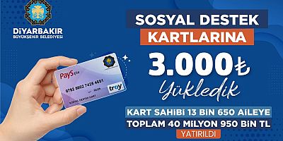 Diyarbakır’da 13 bin 650 vatandaşa 40 milyon 950 bin TL sosyal destek