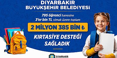 Diyarbakır’da 795 öğrenci hanesine kırtasiye desteği