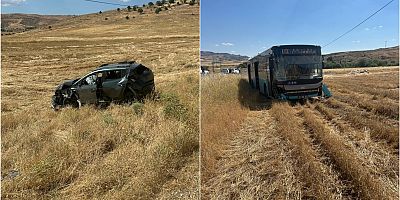 Diyarbakır'da belediye otobüsü ile otomobil çarpıştı: 3 yaralı