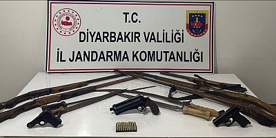 Diyarbakır'da kaçak silah ve tarihi eser operasyonu