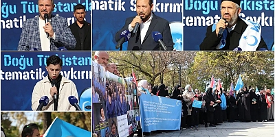Doğu Türkistan'da yaşanan zulümler için Saraçhane'de basın açıklaması