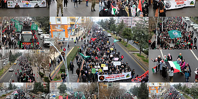 Dünya Kudüs Haftasında Diyarbakır'da görkemli yürüyüş