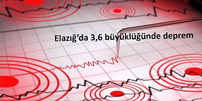 Elazığ’da 3,6 büyüklüğünde deprem
