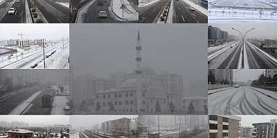 Etkili olan kar yağışı Diyarbakır’ı  beyaza bürüdü