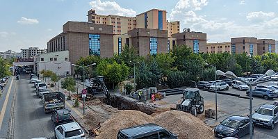Gazi Yaşargil Hastanesi’nde kanalizasyon hattı yenileniyor