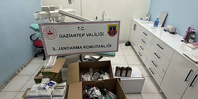 Gaziantep'te ruhsatsız diş kliniğine baskın