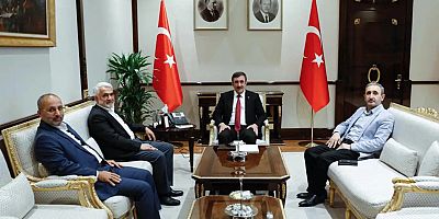 HÜDA PAR Genel Başkanı Yapıcıoğlu, Cumhurbaşkanı Yardımcısı Yılmaz'ı ziyaret etti