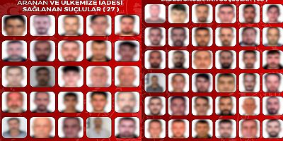 İçişleri Bakanlığı: 65 aranan suçlu Türkiye'ye getirildi