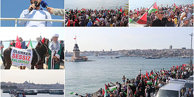İstanbul boğazından Gazze'ye selam gönderildi