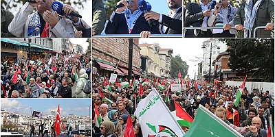 İstanbul'da on binler Gazze ve Özgürlük Filosu'na destek için yürüdü