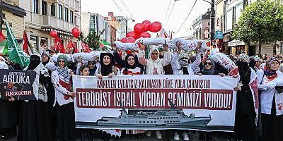 İstanbul Gazze'deki soykırıma tepki için yürüdü