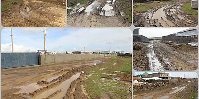 Karacadağ Bölgesindeki mahalle yolları kullanılamaz durumda