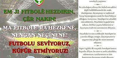 Kent Konseyi'nden Amedspor Taraftarlarına Çağrı: Küfür Etmeyelim, Takımımızı Destekleyelim