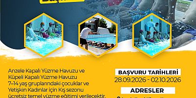Kış sezonunda ücretsiz yüzme kursları başlıyor