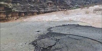 Lice'de yağış nedeniyle dere taştı