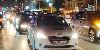 Malatya'da Mescid-i Aksa ve Filistinli esirlere yönelik idam kararlarına tepki için araç konvoyu