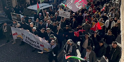 Mardin'de, Gazze'ye destek yürüyüşü yapıldı