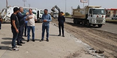 Mardin yolundaki içme suyu hatlarında deplase çalışmaları sürüyor
