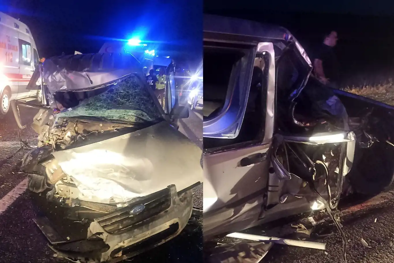 Minibüs ile hafif ticari araç çarpıştı: 1 ölü, 11 yaralı